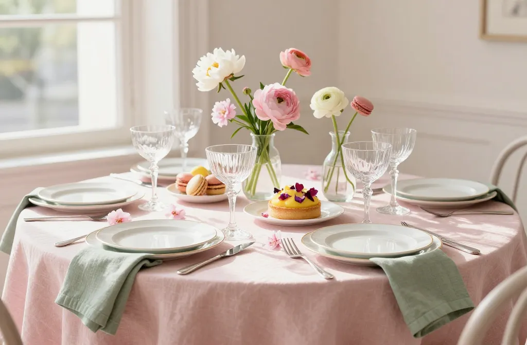 Bloom Brunch Magic 4 Soft Pastel Spring Table Decor with Delicate Blossom Accents 2026!